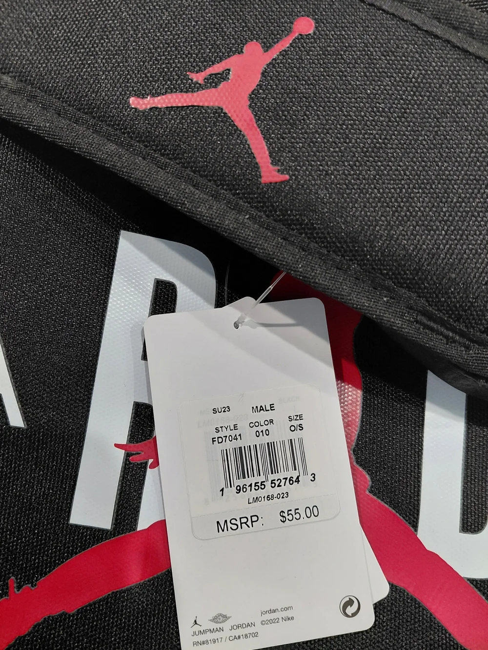 NWT Jordan Jumpman Men’s Black and Red Large Duffle Bag